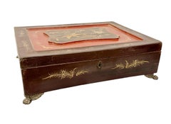 Caja de trabajo lacada de exportación china, circa 1800-1820