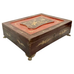 Caja de trabajo lacada de exportación china, circa 1800-1820