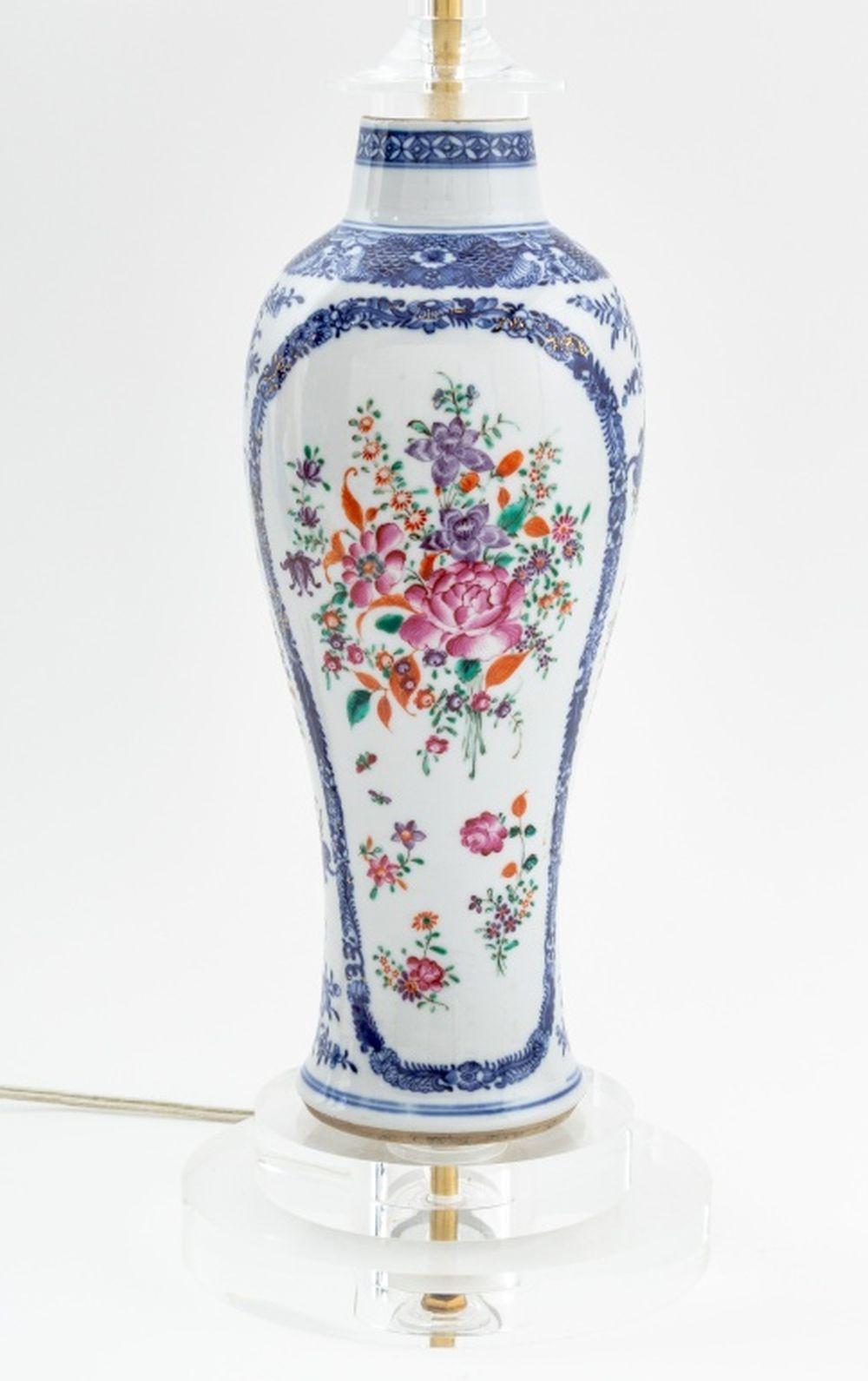 20th Century Chinese Export Meiping Vase Mounted as a Lamp For Sale