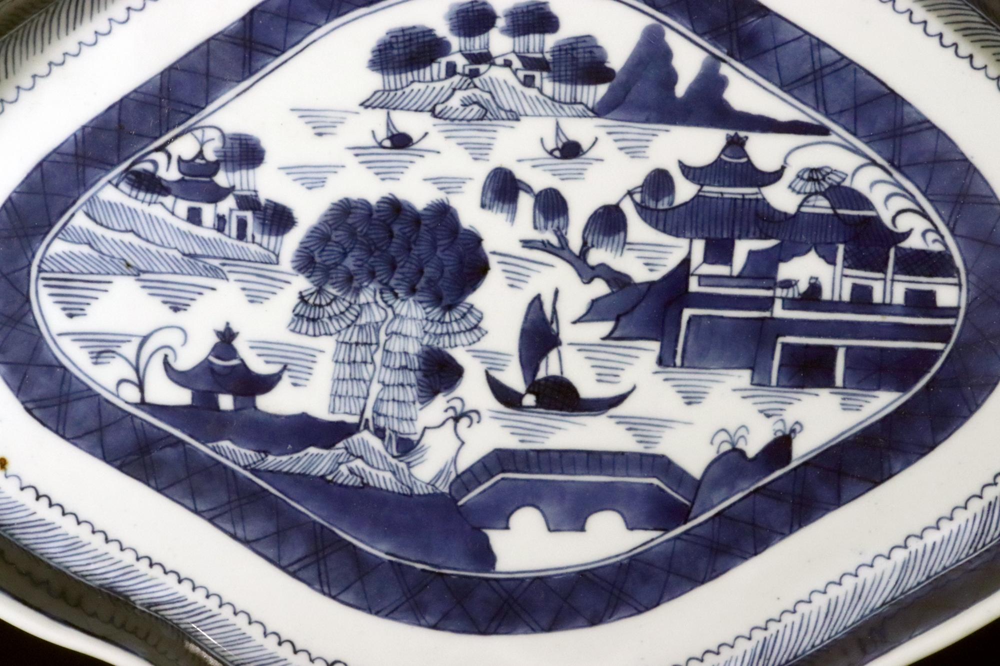 Asian Chinese Export Nankin Blue & White Porcelain Tray