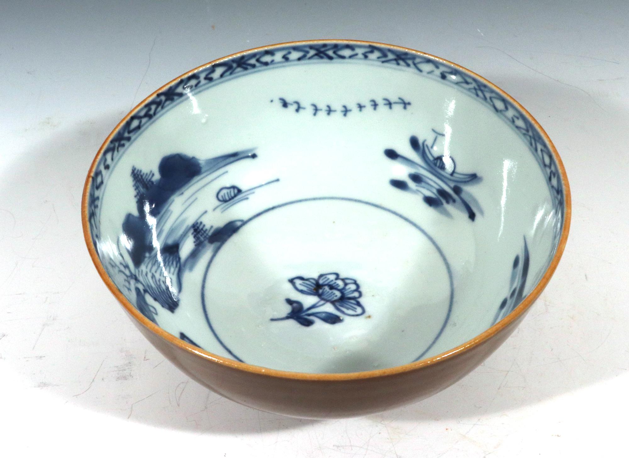 Chinese Export Nanking Cargo Cafe au Lait and Blue Pair Bowls 7