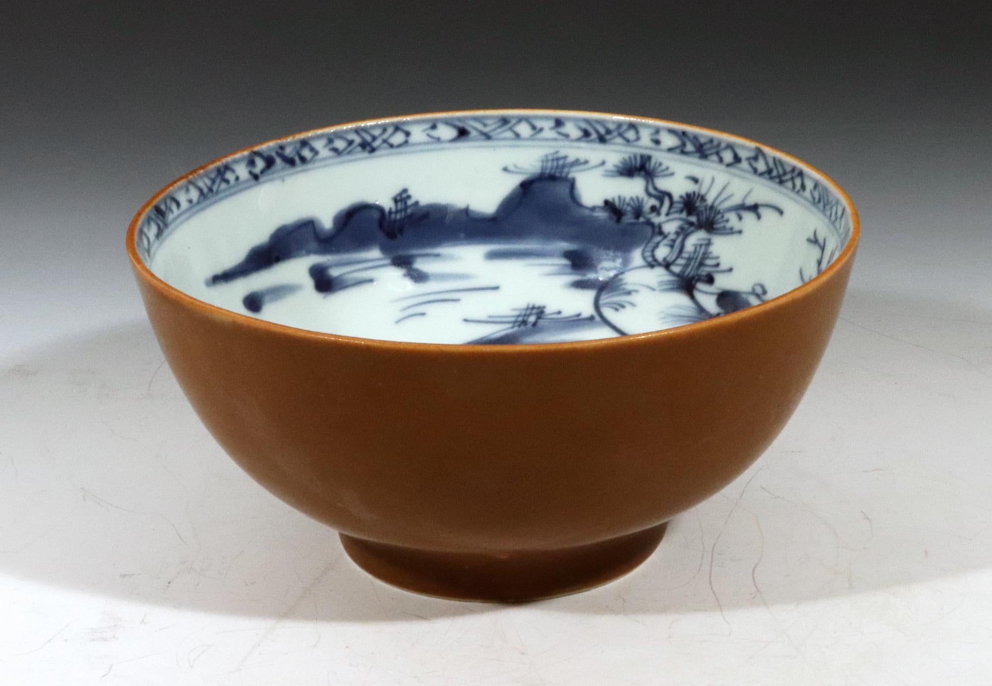 Chinese Export Nanking Cargo Cafe au Lait and Blue Pair Bowls 1