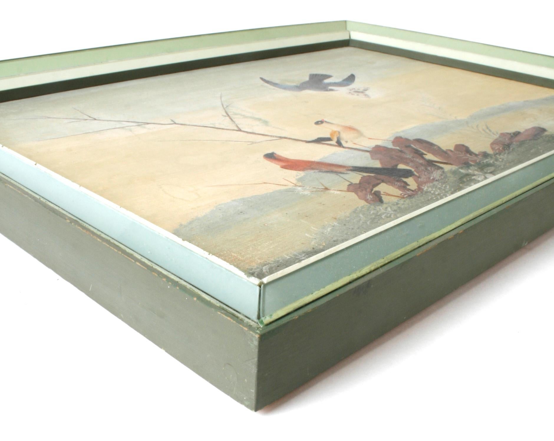 Chinese Export Oil Paintings of Birds in Glass Veneer Frames, 19th Century 2
