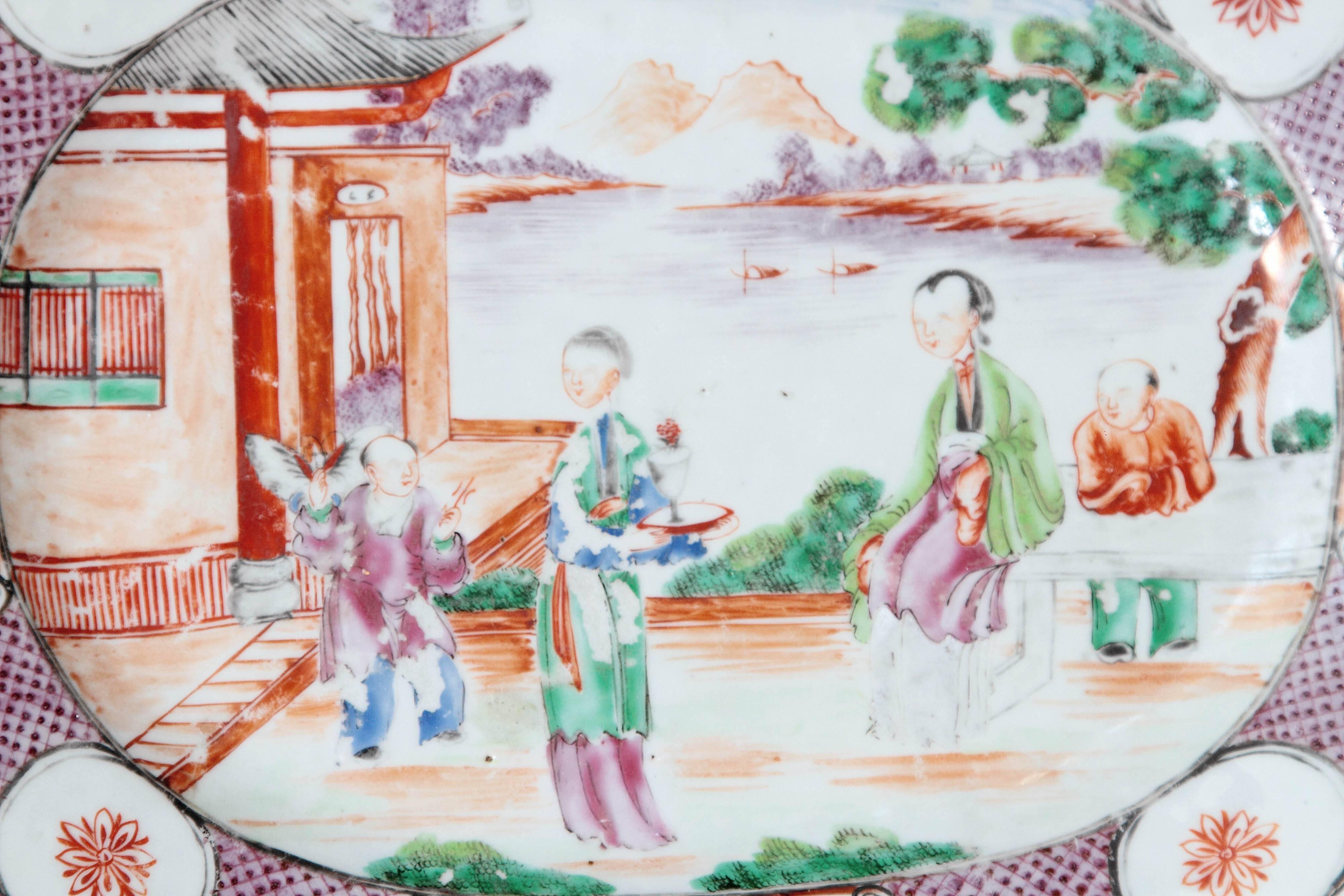 Chinese Export or Manderin Palette Platter 1