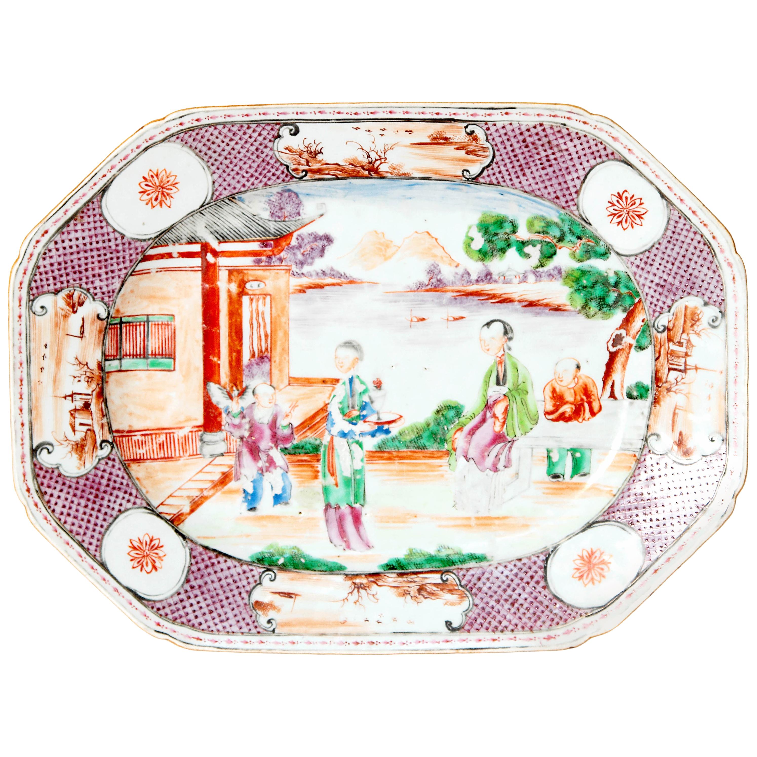Chinese Export or Manderin Palette Platter