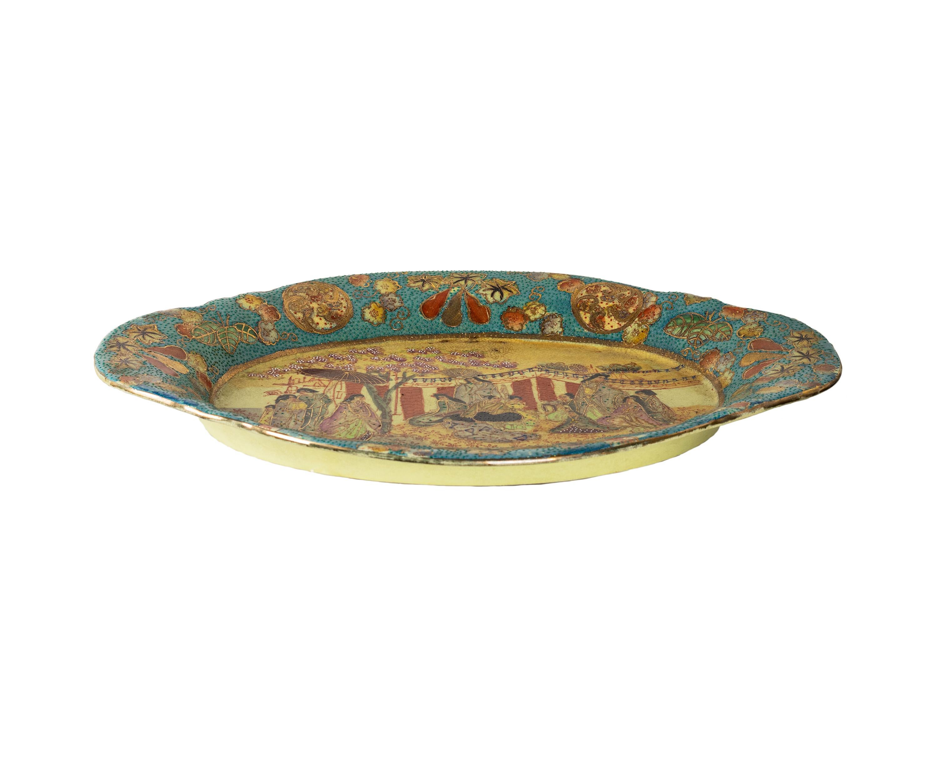 Sopera ovalada de porcelana china de exportación con bandeja, 1900 en Bueno estado para la venta en Lisbon, PT