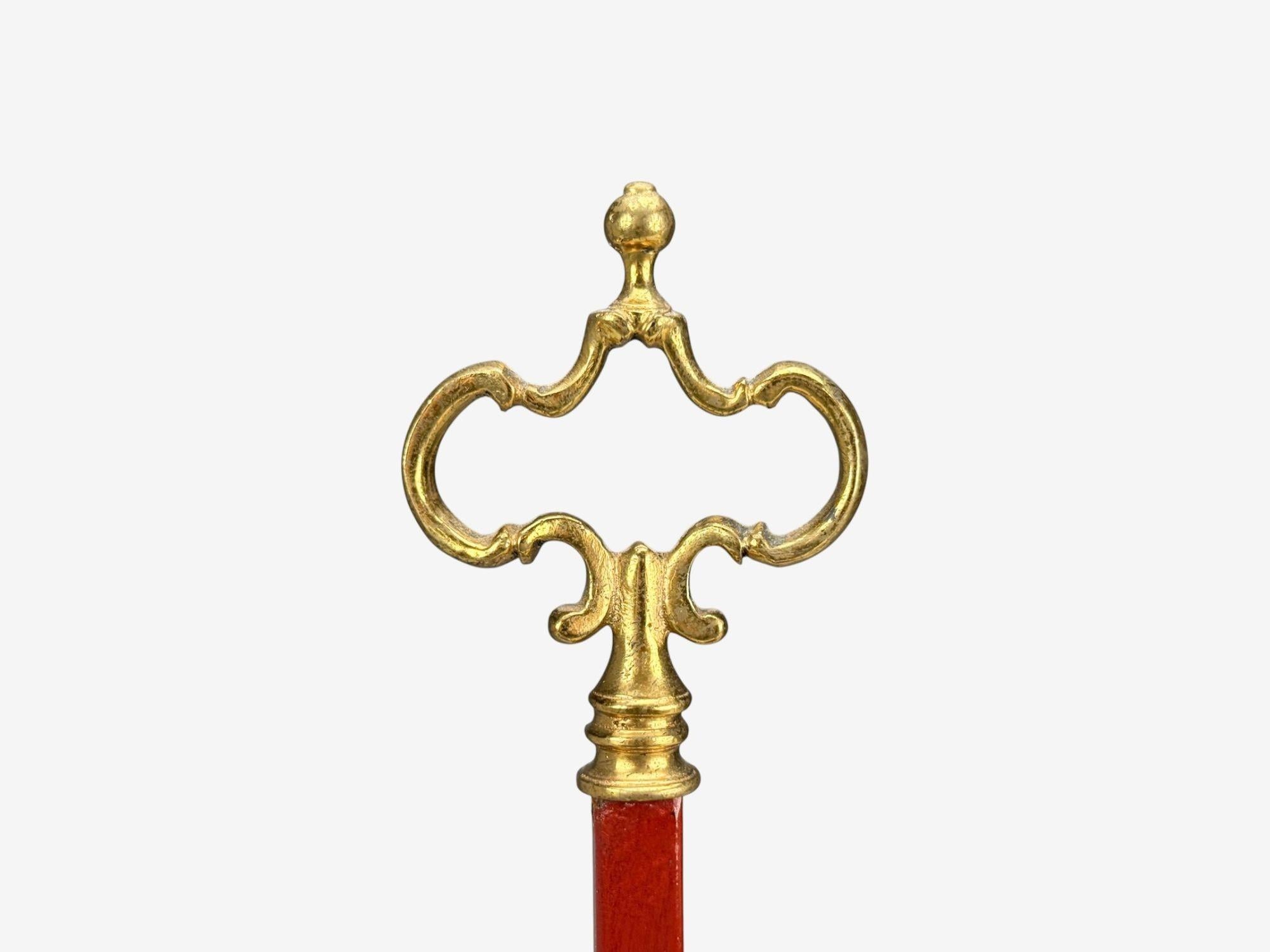 Chinese Export, Painted Metal, Brass, Red Japanned Table Lamp, 20th C. For Sale 3