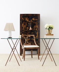 Chinese Export Parcel Gilt Lacquered Wedding Cabinet Chest