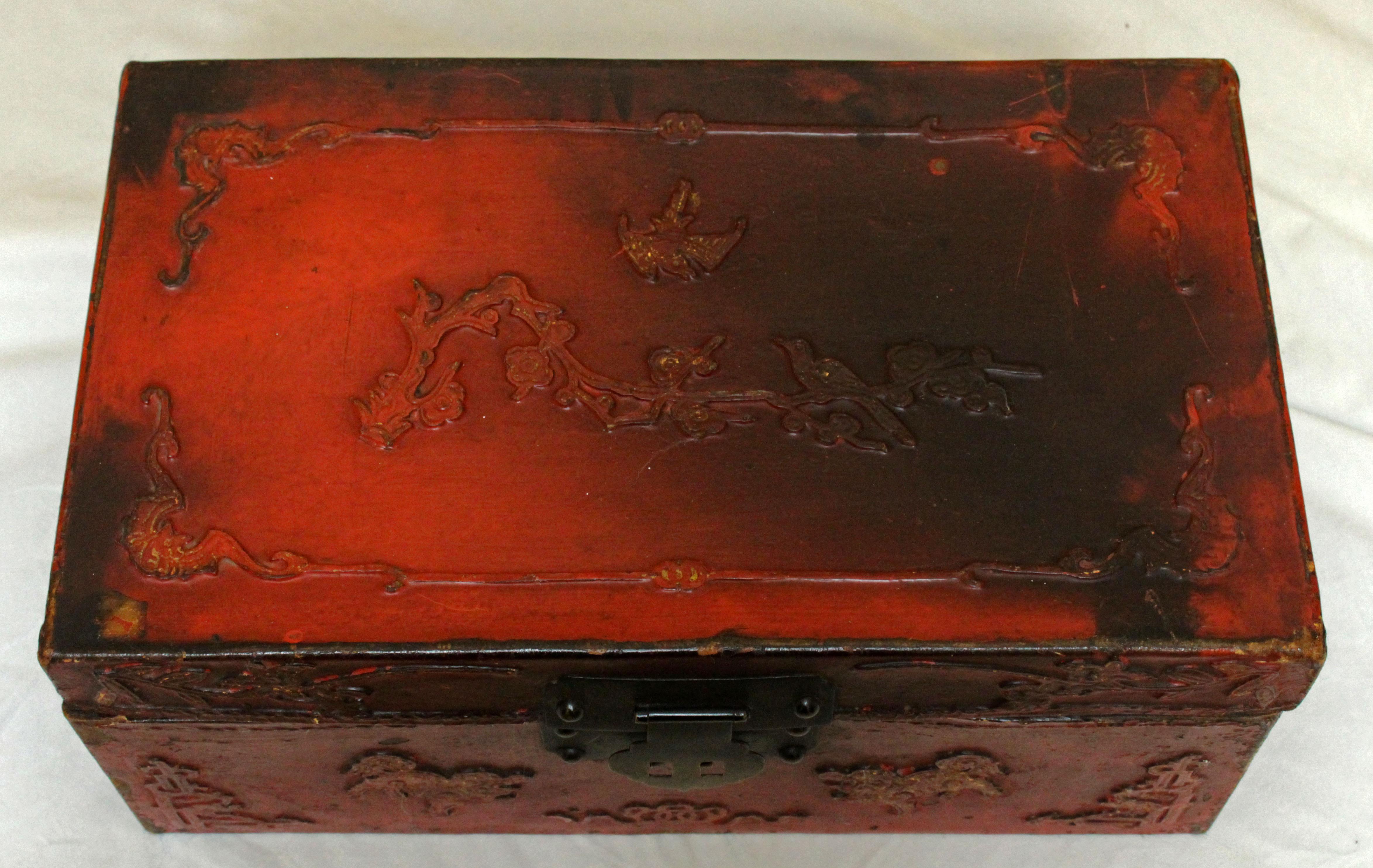 Chinese Export Pigskin Box In Good Condition For Sale In Chapel Hill, NC