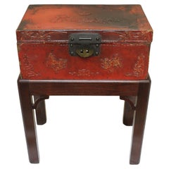 Antique Chinese Export Pigskin Box