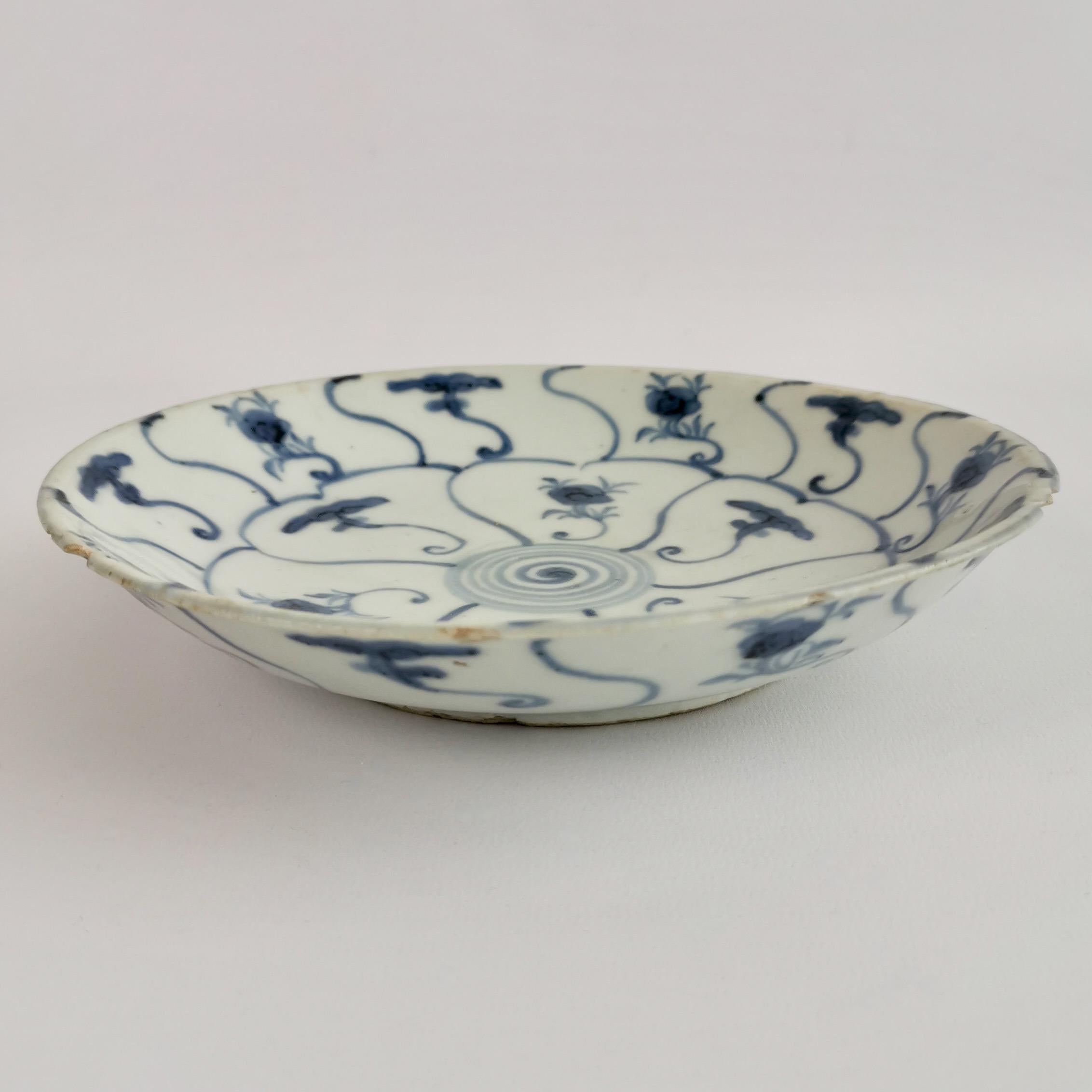 Chinese Export Plate, Tek Sing Style Shipwreck Plate, Blue White, Kangxi ca 1730 3