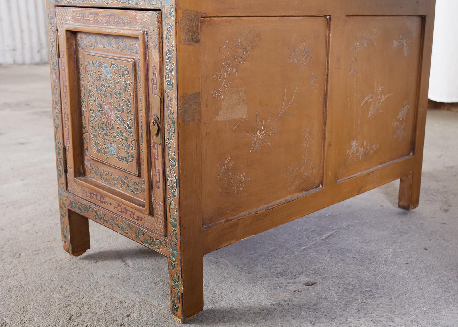 Chinese Export Polychrome Pedestal Desk Writing Table 8