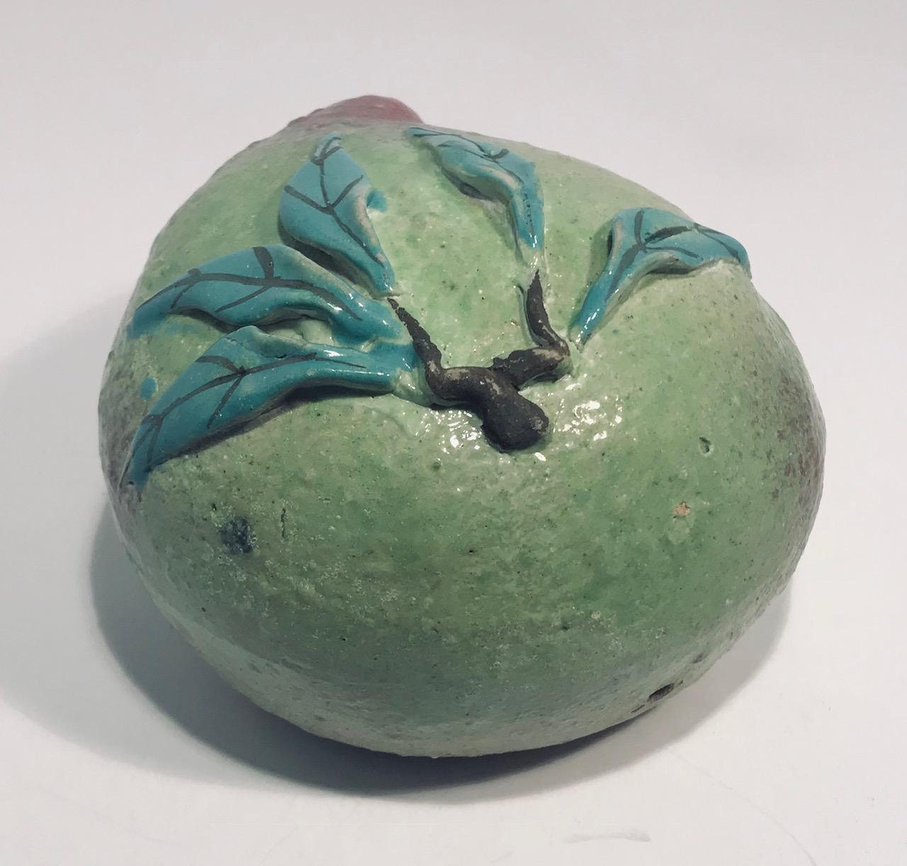Hand-Crafted Chinese Export Porcelain Altar Fruit-Peach