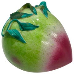 Antique Chinese Export Large Porcelain Peach Form Altar Fruit