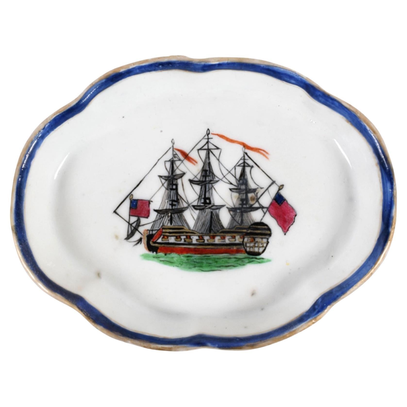 Bandeja Cuchara de Porcelana China de Exportación Barco Americano