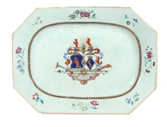 Chinese Export Porcelain Armorial Dish with European Coat of Arms