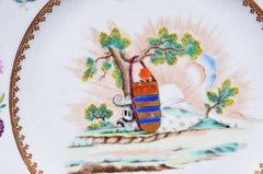 Chinese Export Porcelain Armorial Plates, Arms of Clarke of Sandford, circa 1760