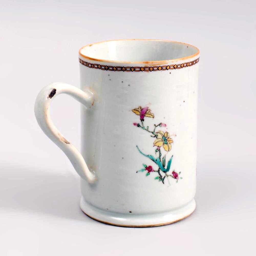 Chinese Export Porcelain Armorial Tankard, Mosey with Pulleyne in Prentice For Sale 2