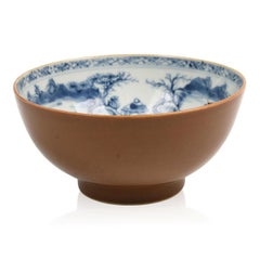 Chinesisches Export-Porzellan Batavia-Ware Schale und blau-weißes Interieur