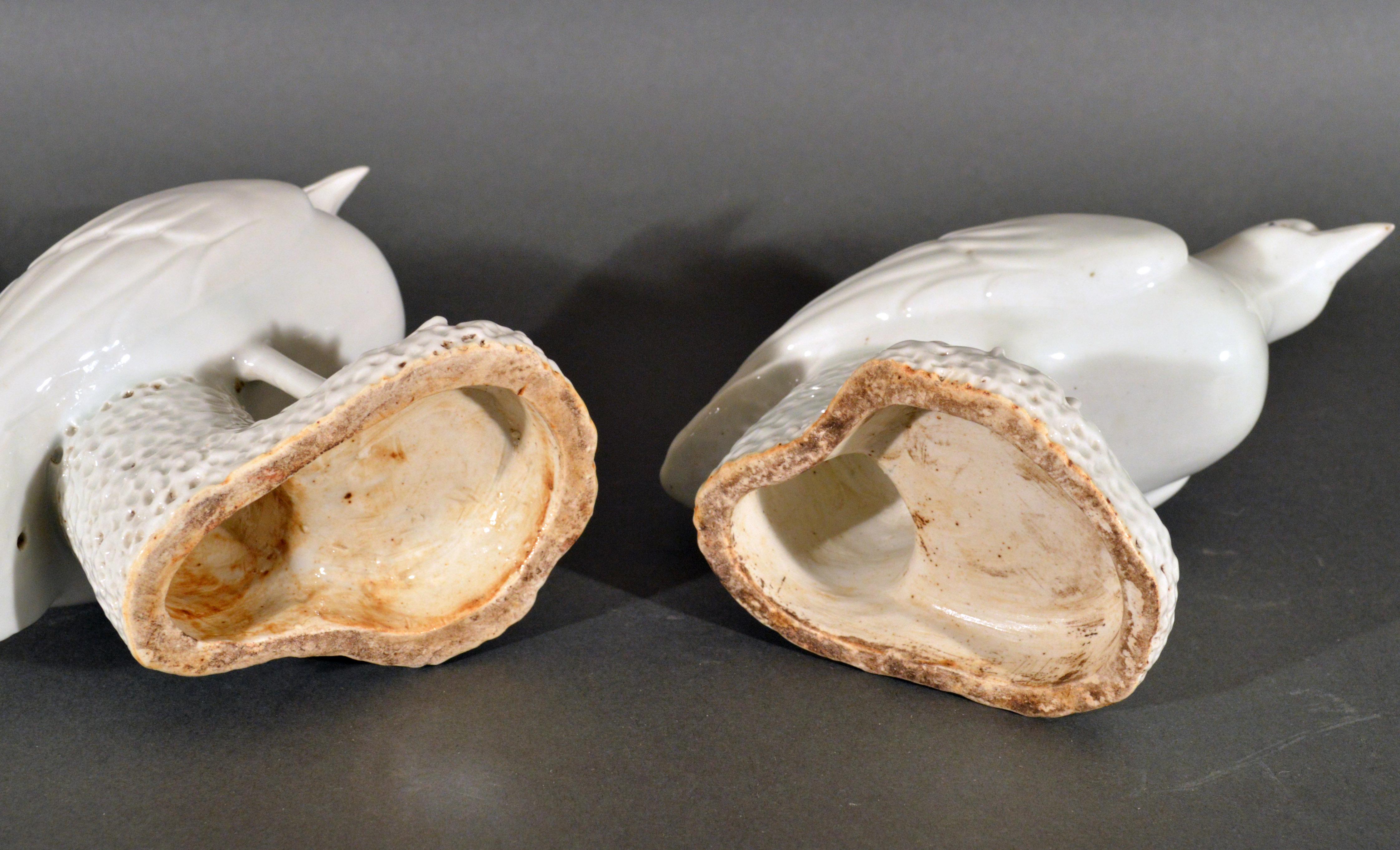 Chinese Export Porcelain Blanc de Chine Figures of Quail, 19th Century 1