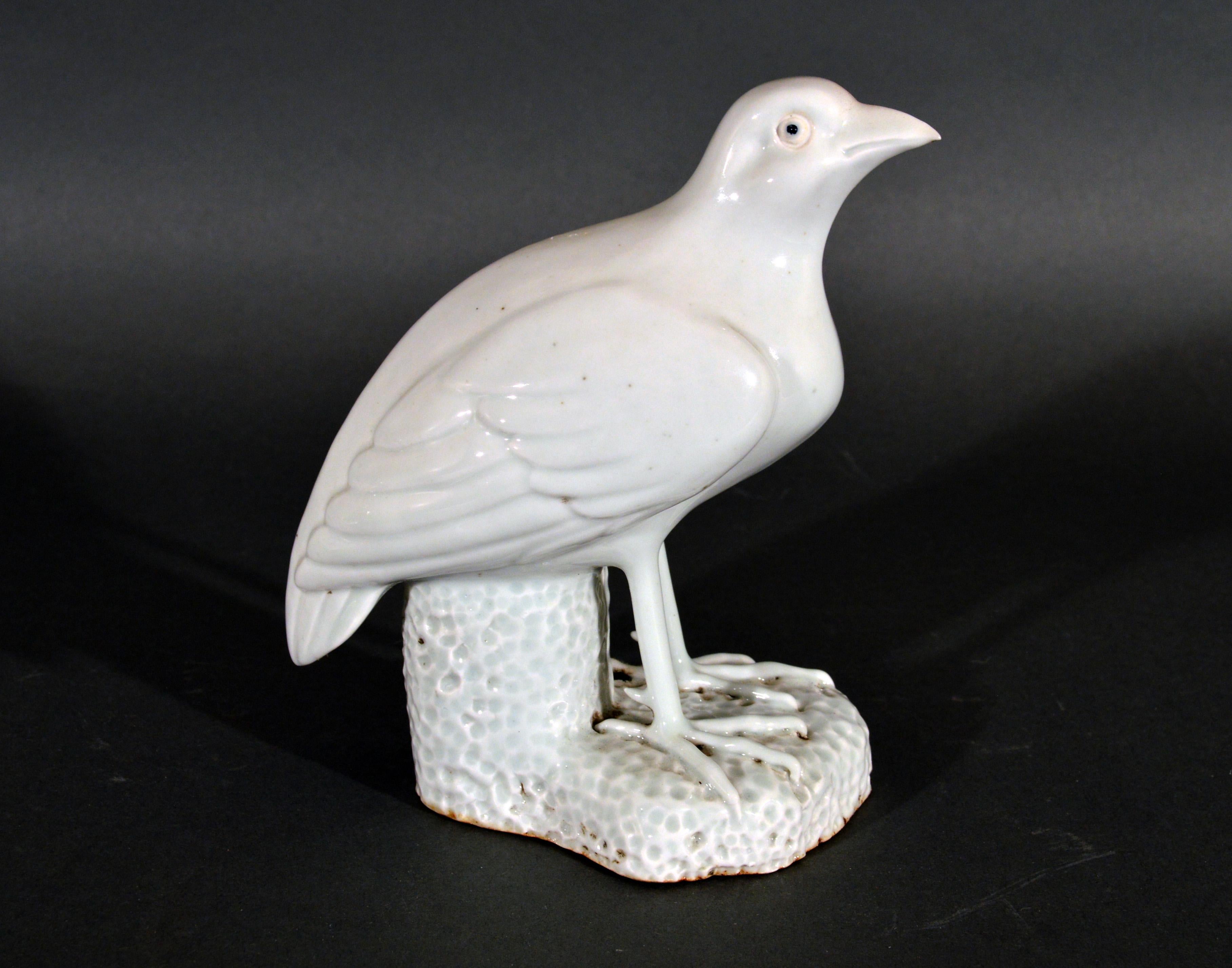 Chinese Export Porcelain Blanc de Chine Figures of Quail, 19th Century 2
