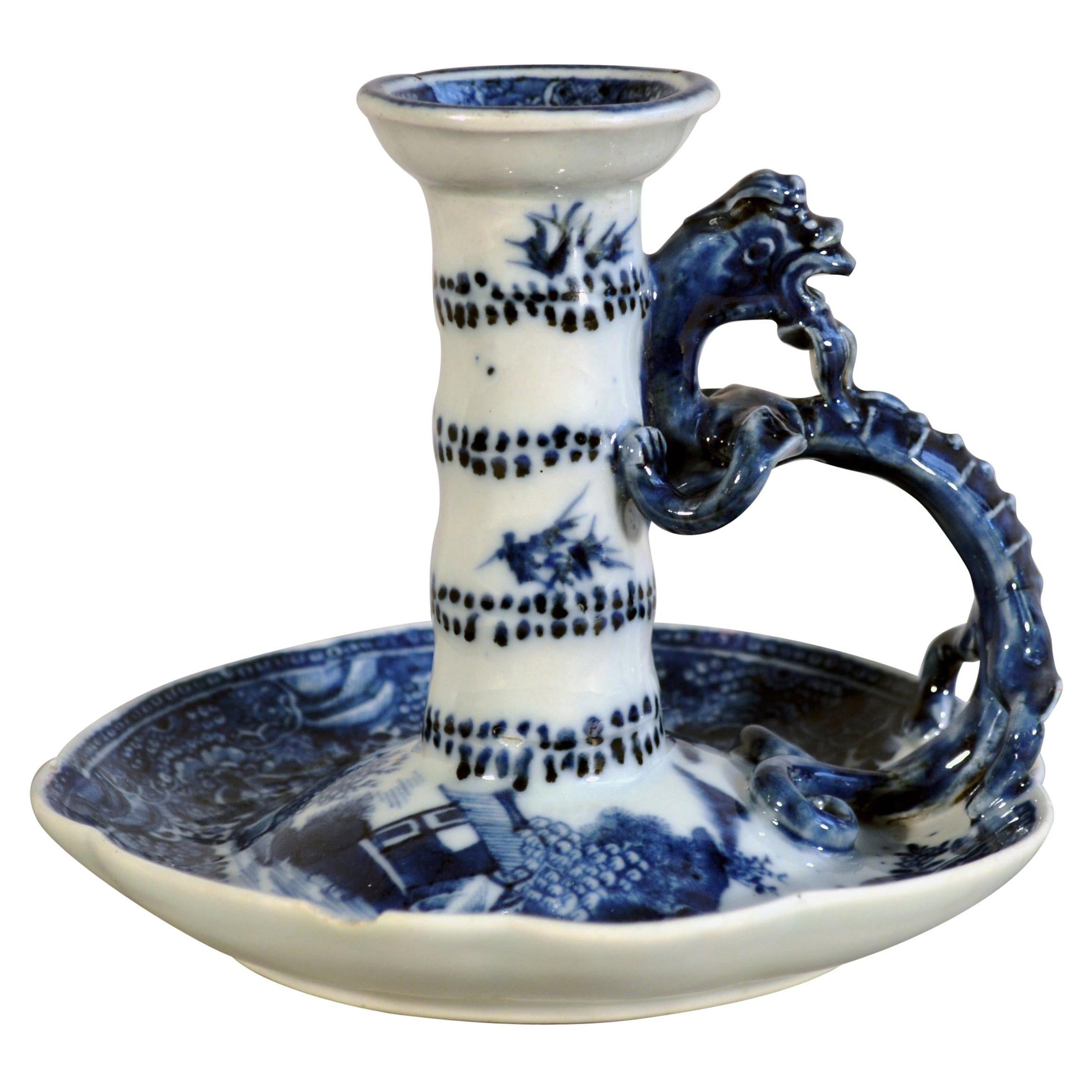 Chinese Export Porcelain Blue and White Dragon Chamberstick, Circa 1780 For  Sale at 1stDibs