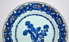 Chinese Export Porcelain Blue and White Porcelain After Maria Sybille Merian