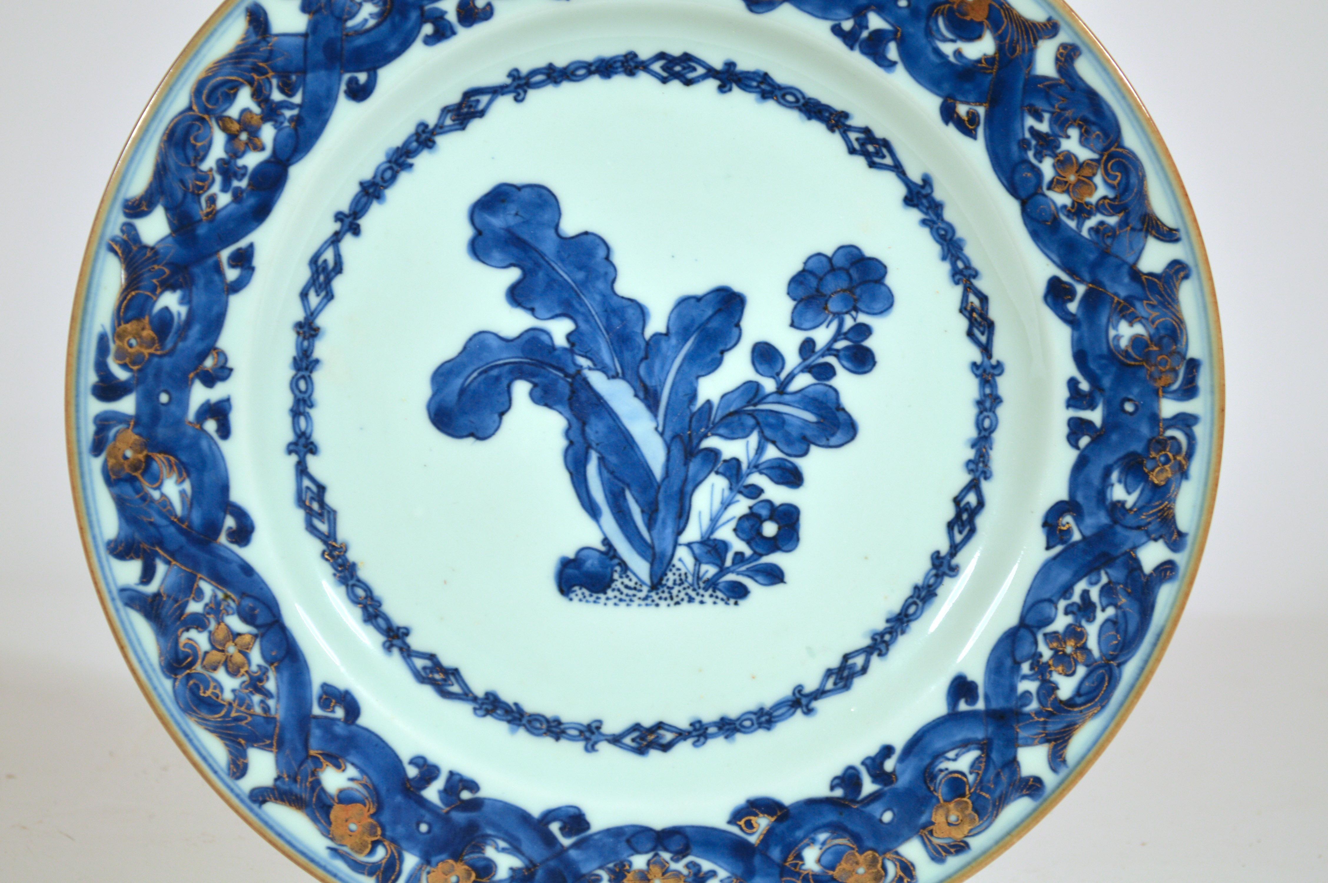Chinese Export Porcelain Blue and White Porcelain After Maria Sybille Merian In Good Condition For Sale In Downingtown, PA