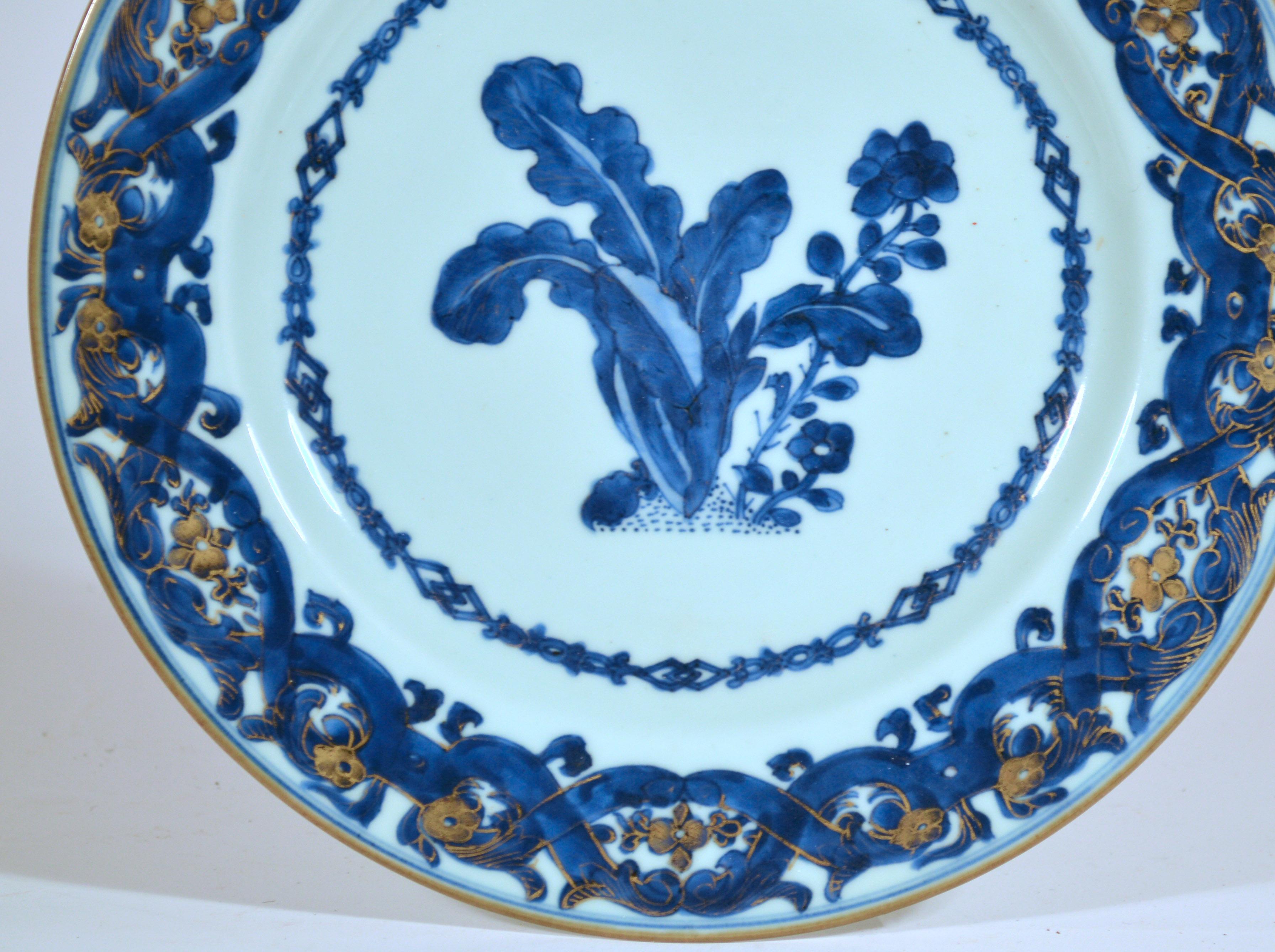 Chinese Export Porcelain Blue and White Porcelain After Maria Sybille Merian For Sale 2