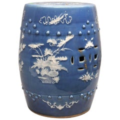 Chinese Export Porcelain Blue-Ground Garden Seat, circa 1865