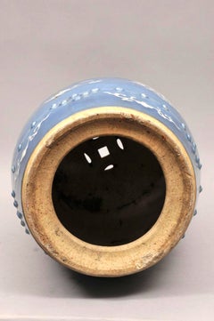 Chinese Export Porcelain Blue-Ground Garden Seat, circa 1865