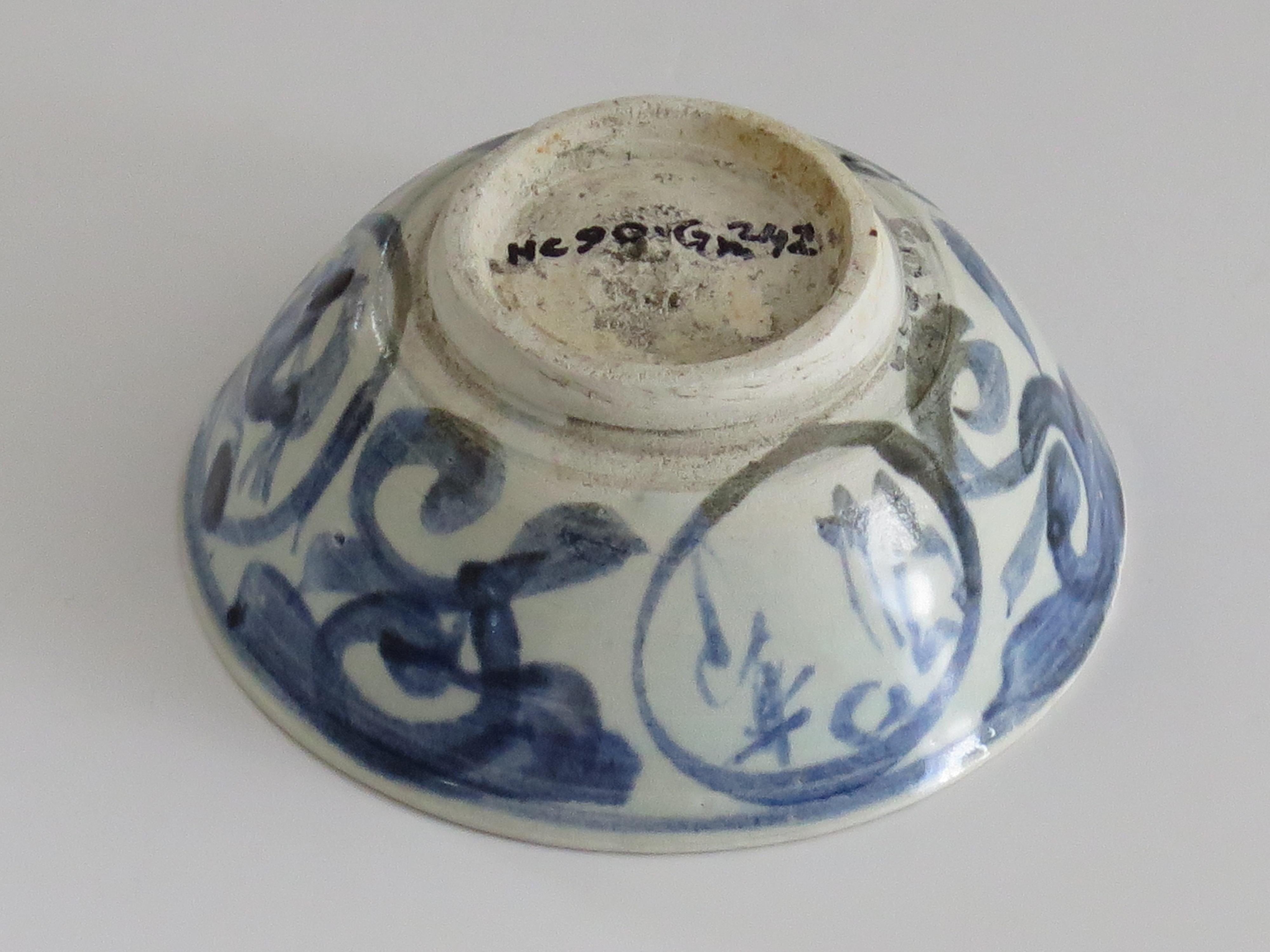 Chinese Export Porcelain Blue & White Bowl, Hatcher Cargo Late Ming, circa 1650 7