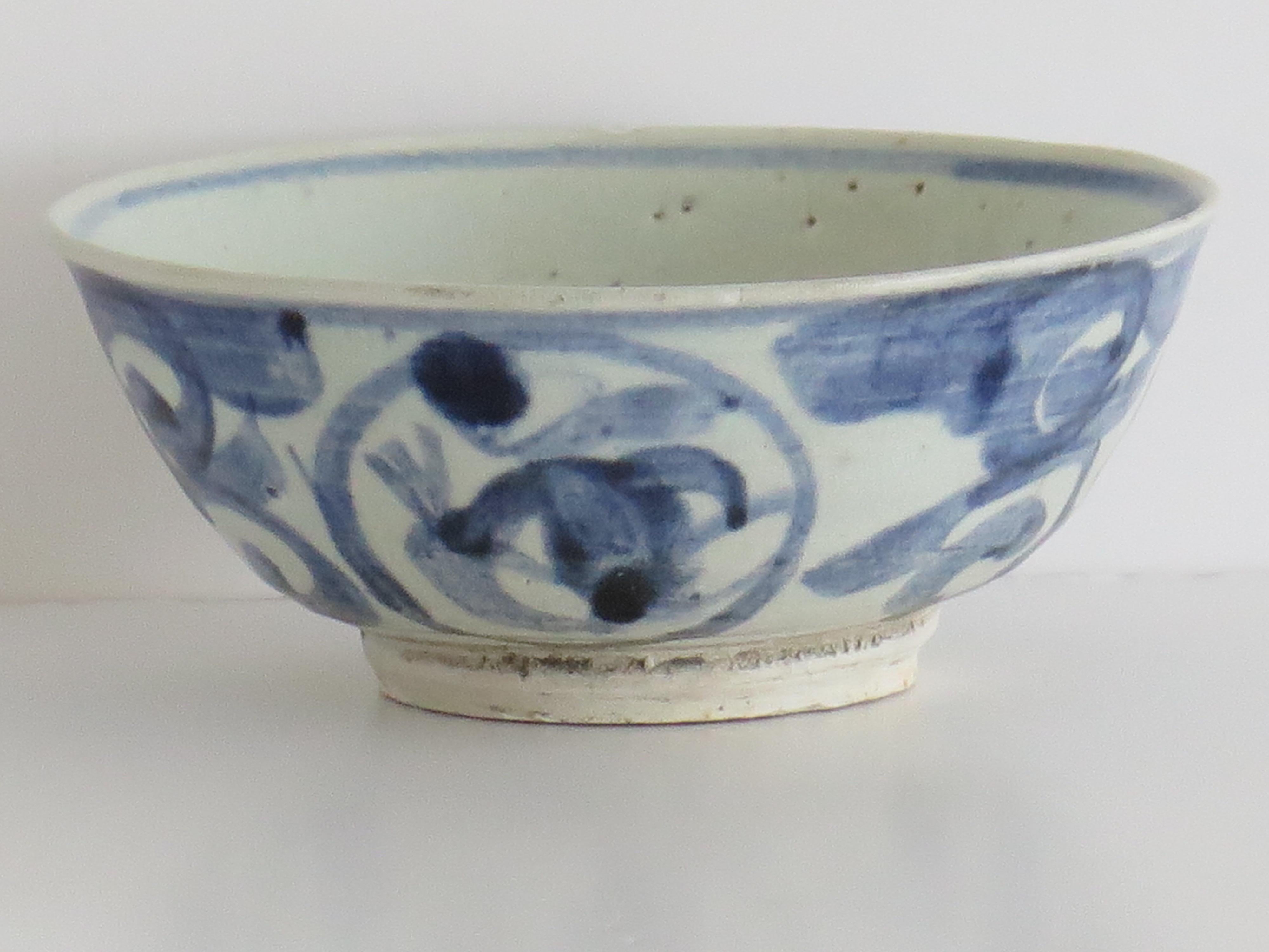 Chinese Export Porcelain Blue & White Bowl, Hatcher Cargo Late Ming, circa 1650 1