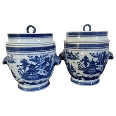 Chinese Export Porcelain Blue & White Fruit Coolers / Cachepots American Federal