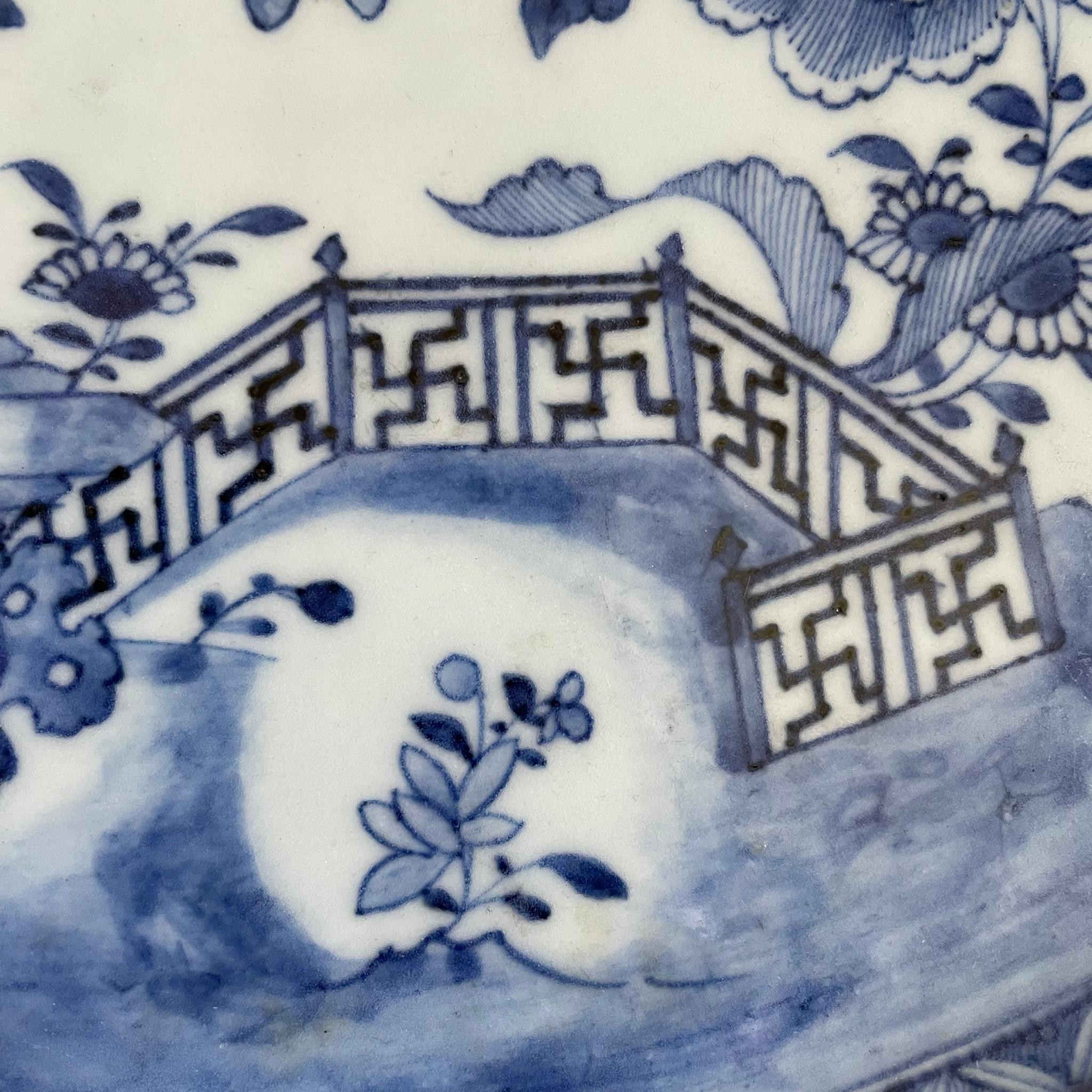 Late 18th Century Chinese Export Porcelain Blue & White Massive Dish