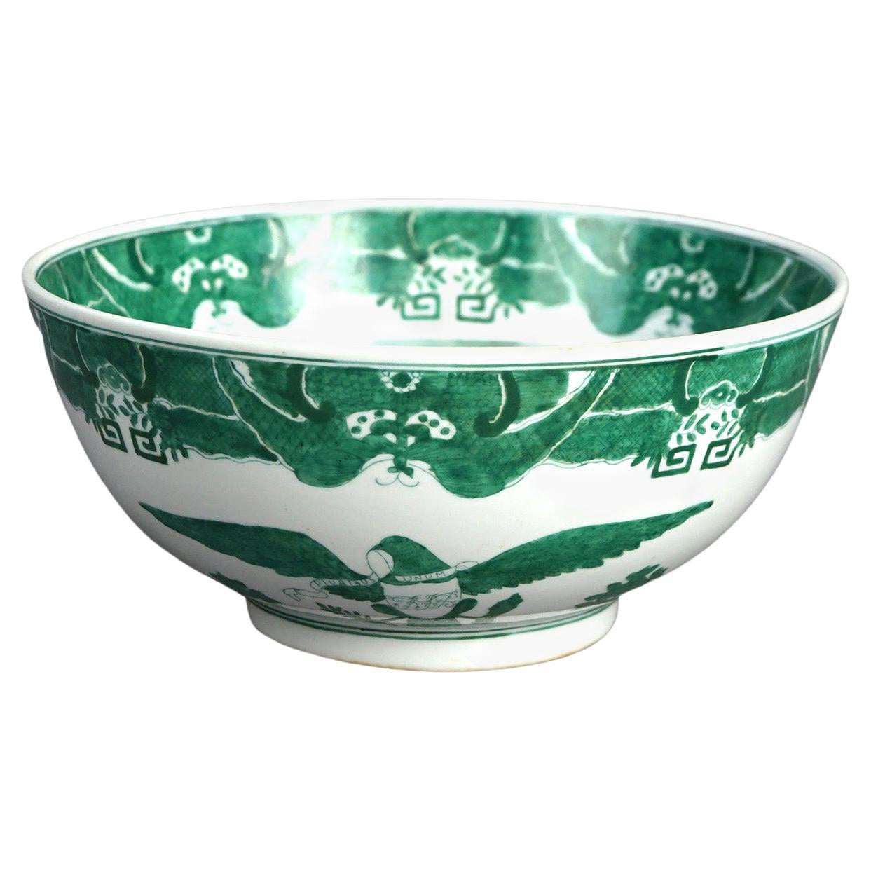 Chinese Export Porcelain Bowl with Eagle Design 20thC For Sale