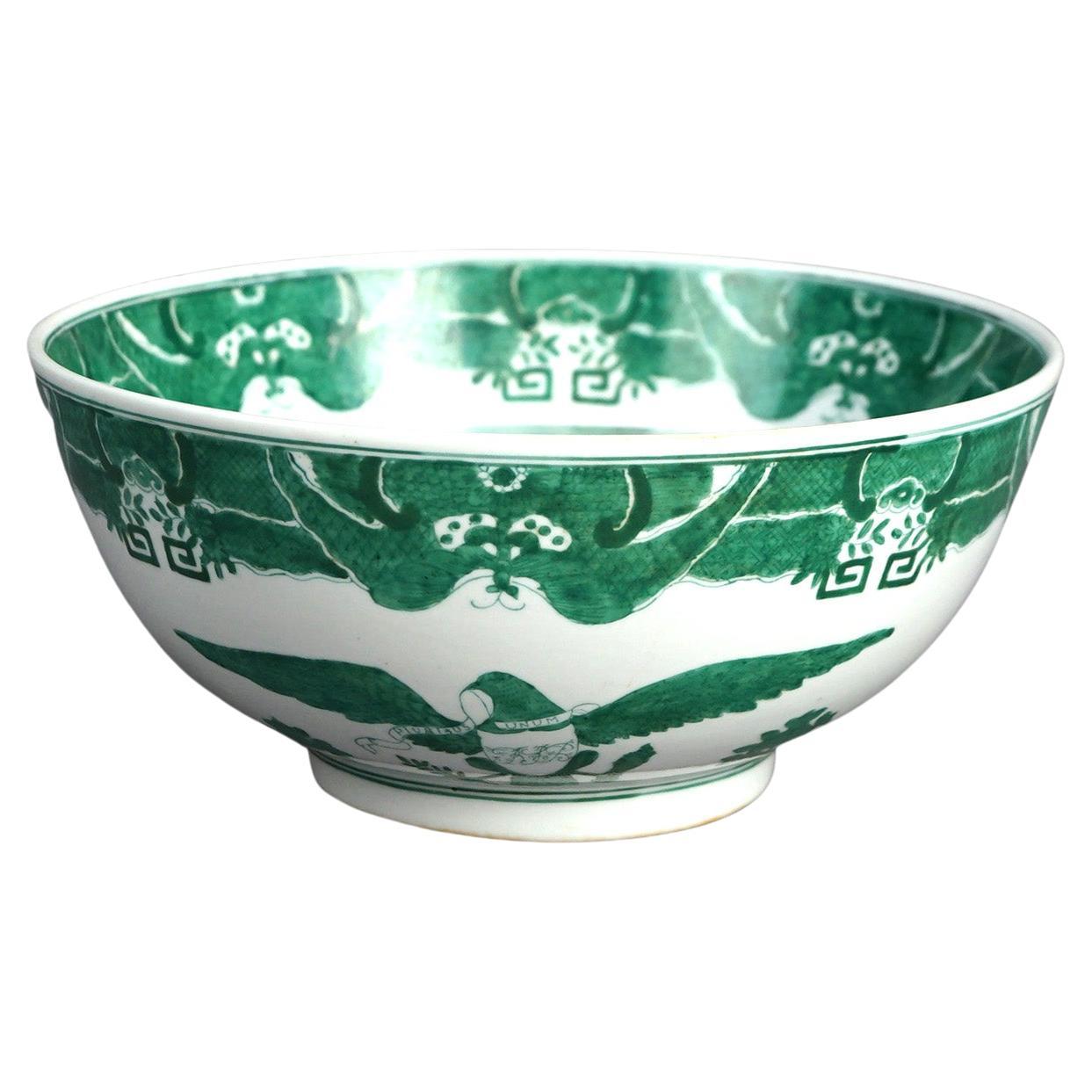 Chinese Export Porcelain Bowl with Eagle Design 20thC For Sale