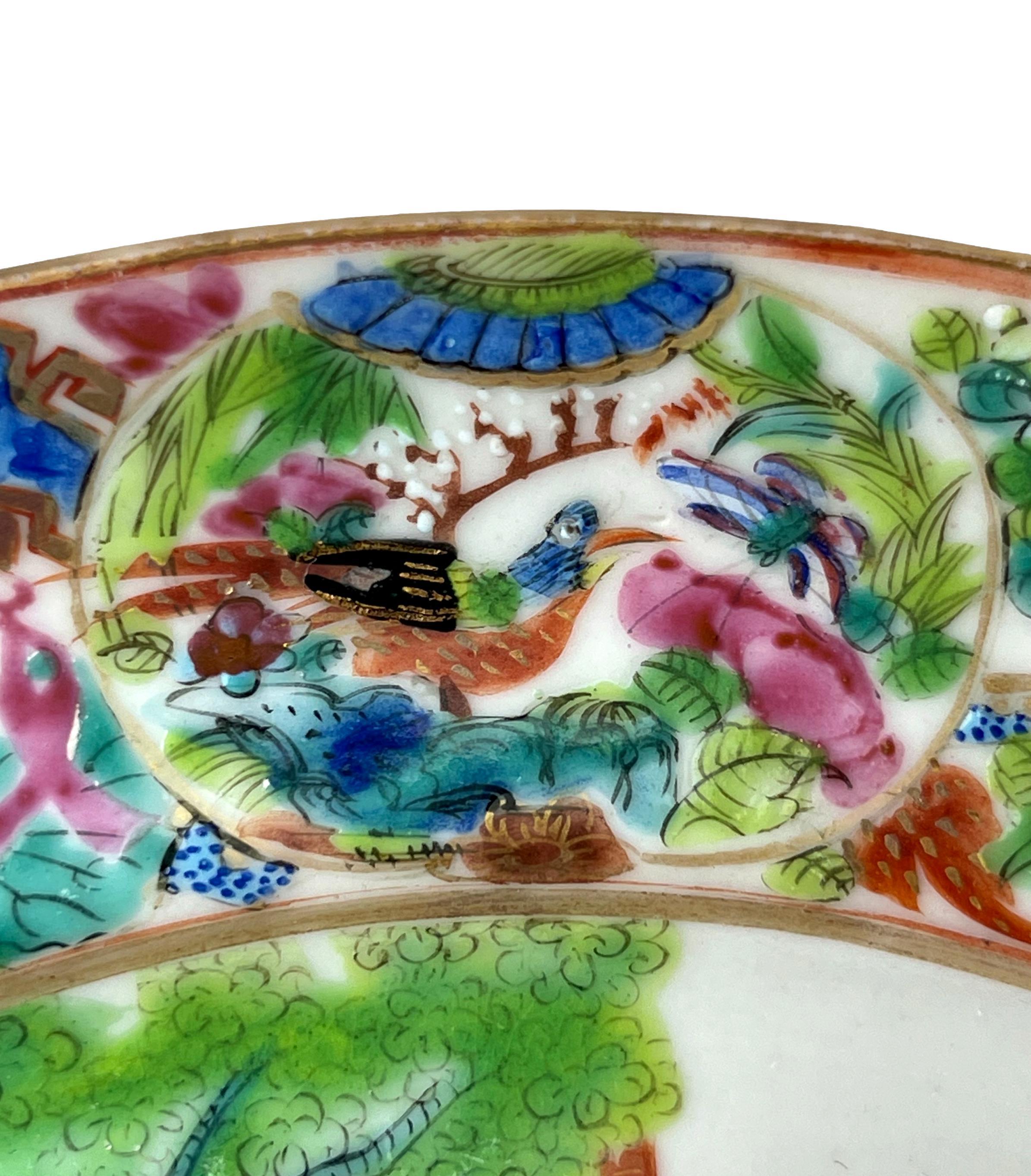 Chinese Export Porcelain Canton Famille Rose Plate, Wei Qi Players, ca. 1840 1