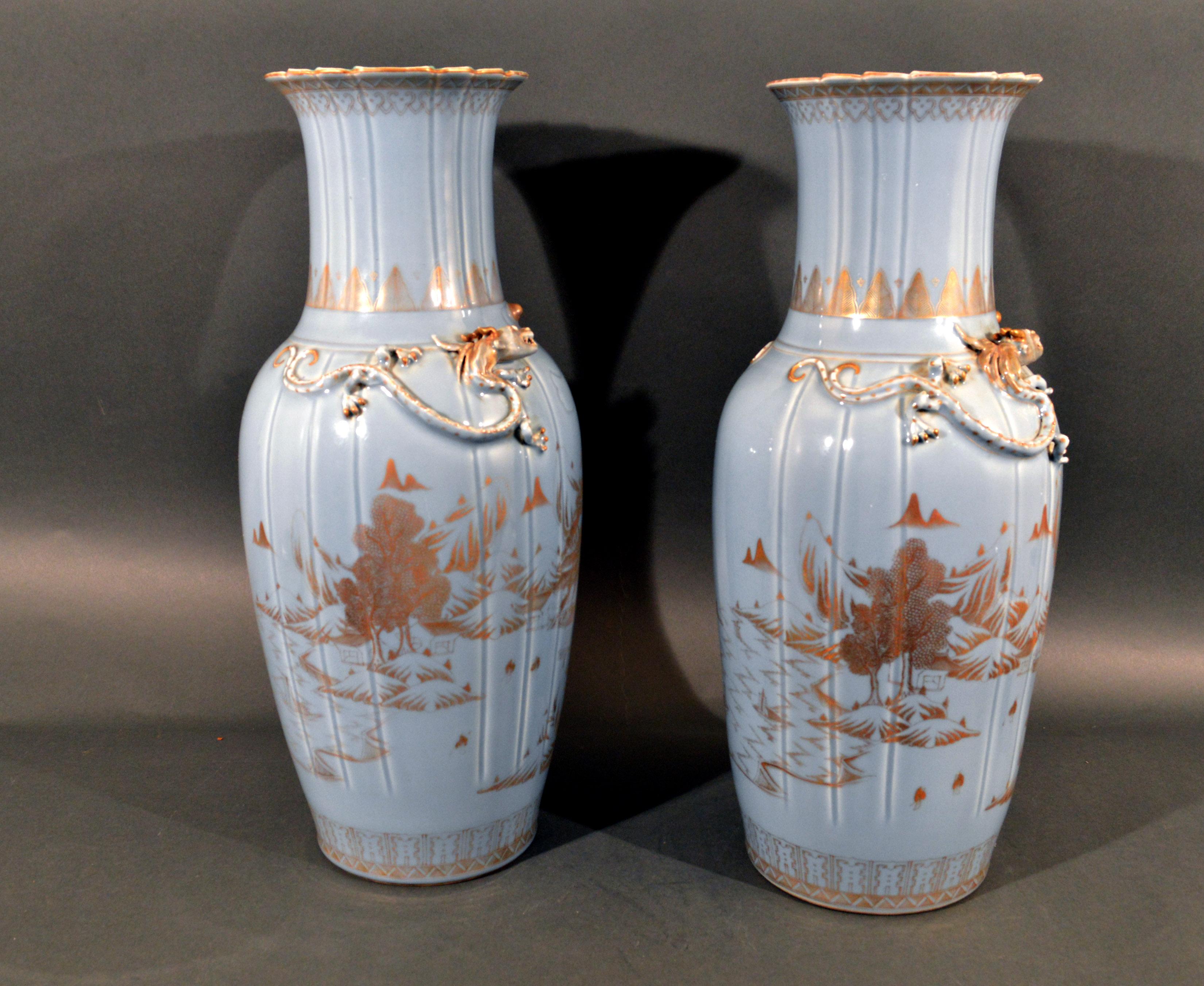 Chinese Export Porcelain Clare De Lune Blue Vases, Mid-19th Century 2
