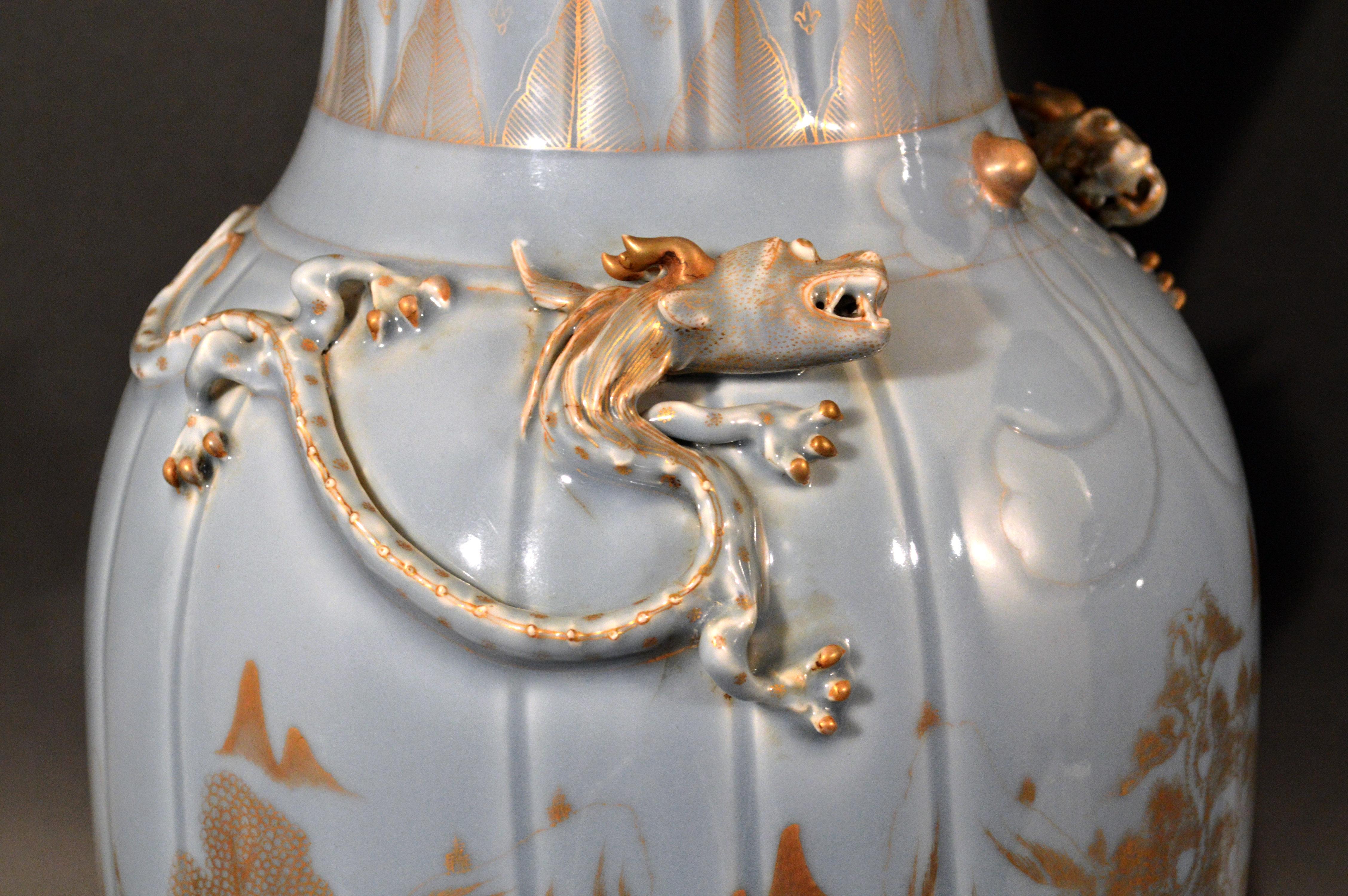 Chinese Export Porcelain Clare De Lune Blue Vases, Mid-19th Century 4