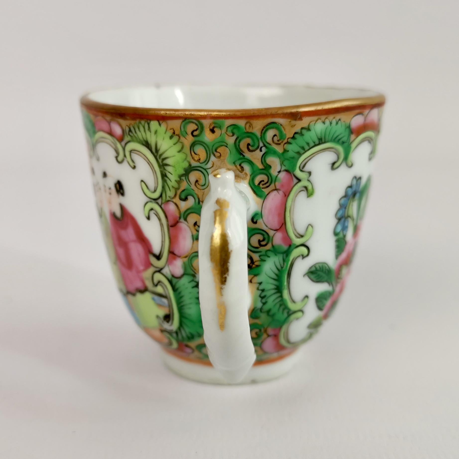 18th Century Chinese Export Porcelain Coffee Cup, Famille Verte, Qianlong, 1760-1780