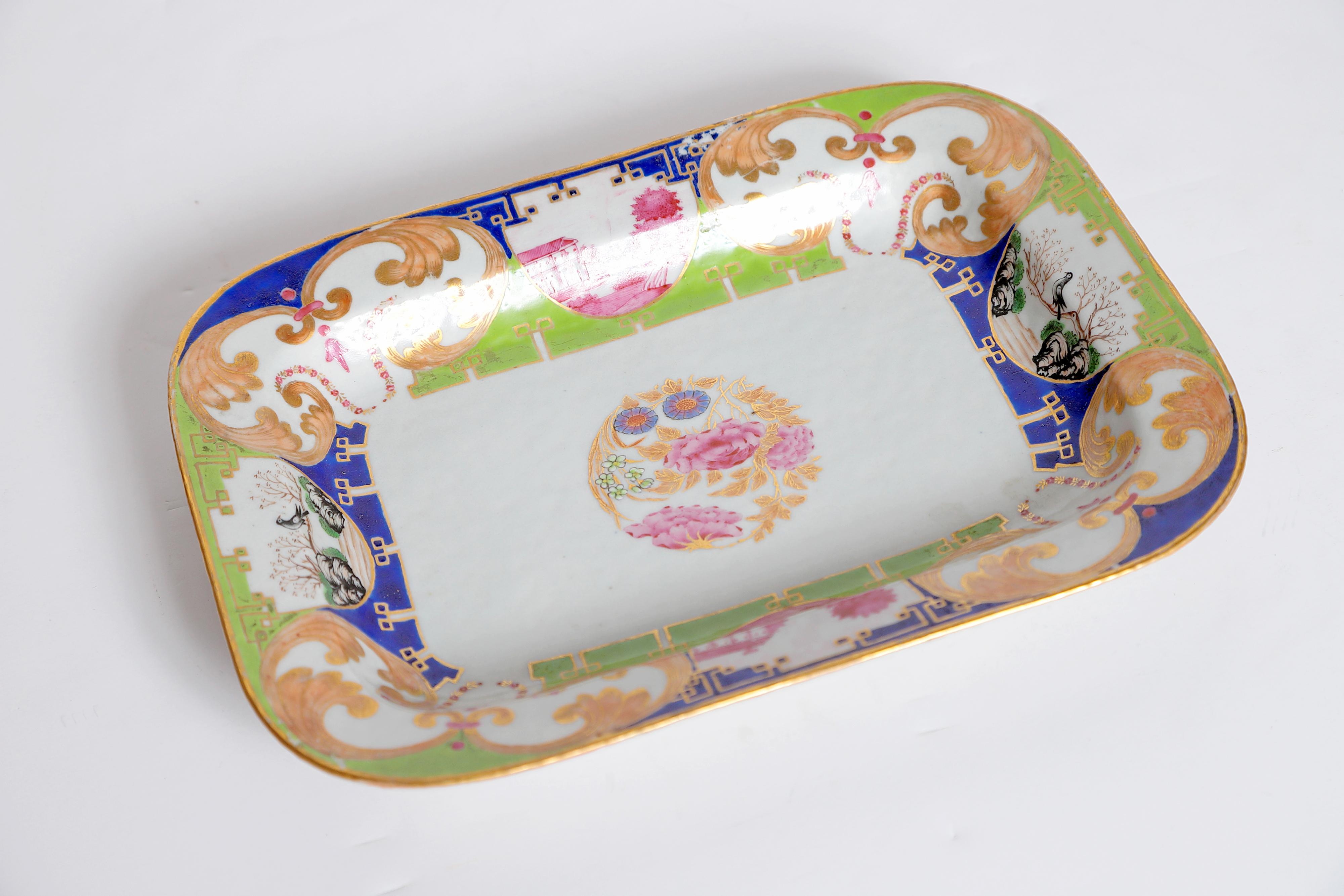 Chinese Export Porcelain Dish or Small Rectangular Platter 6