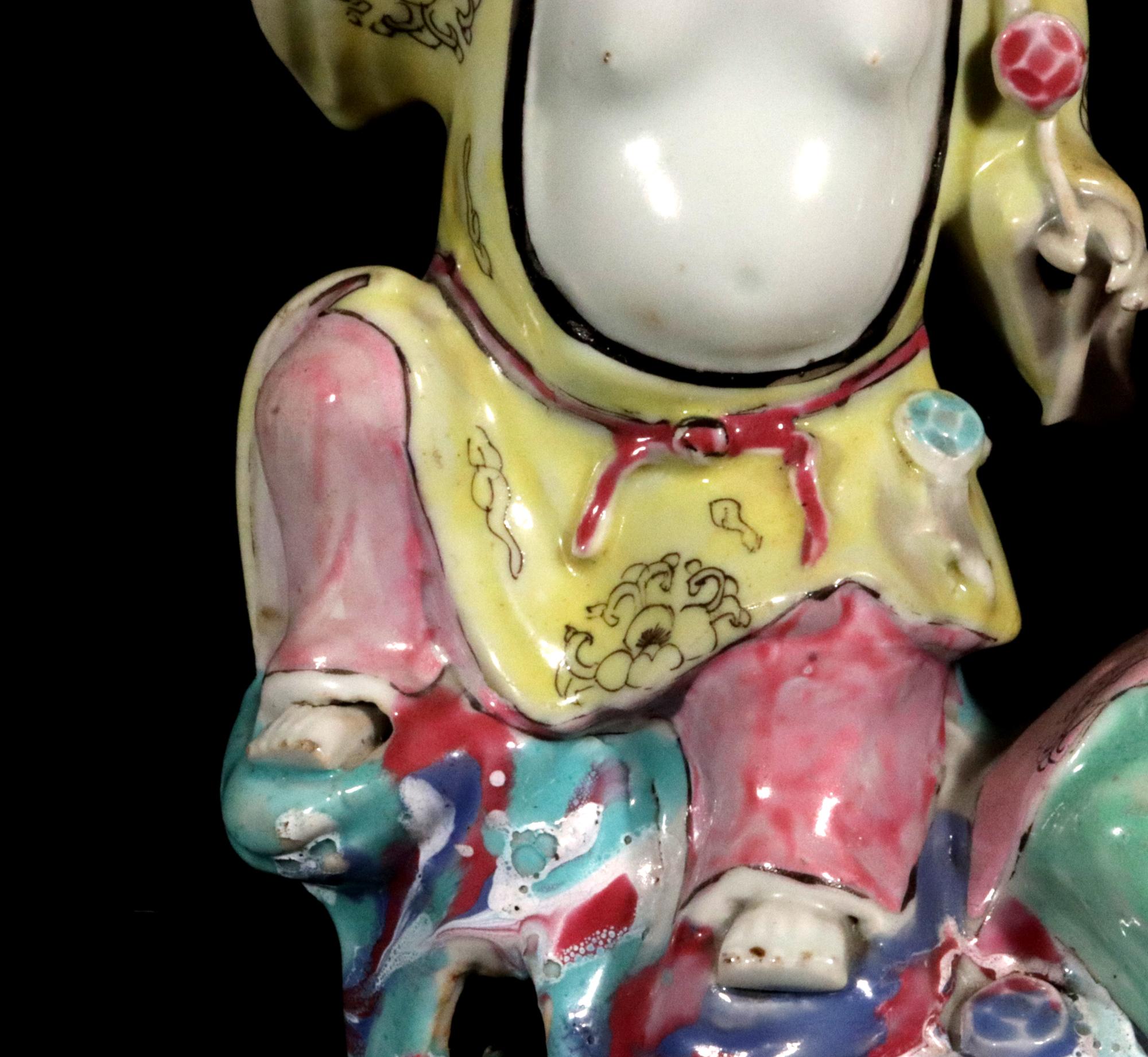 Chinese Export Porcelain Double Boy Figure Group of Hehe Erxian For Sale 4