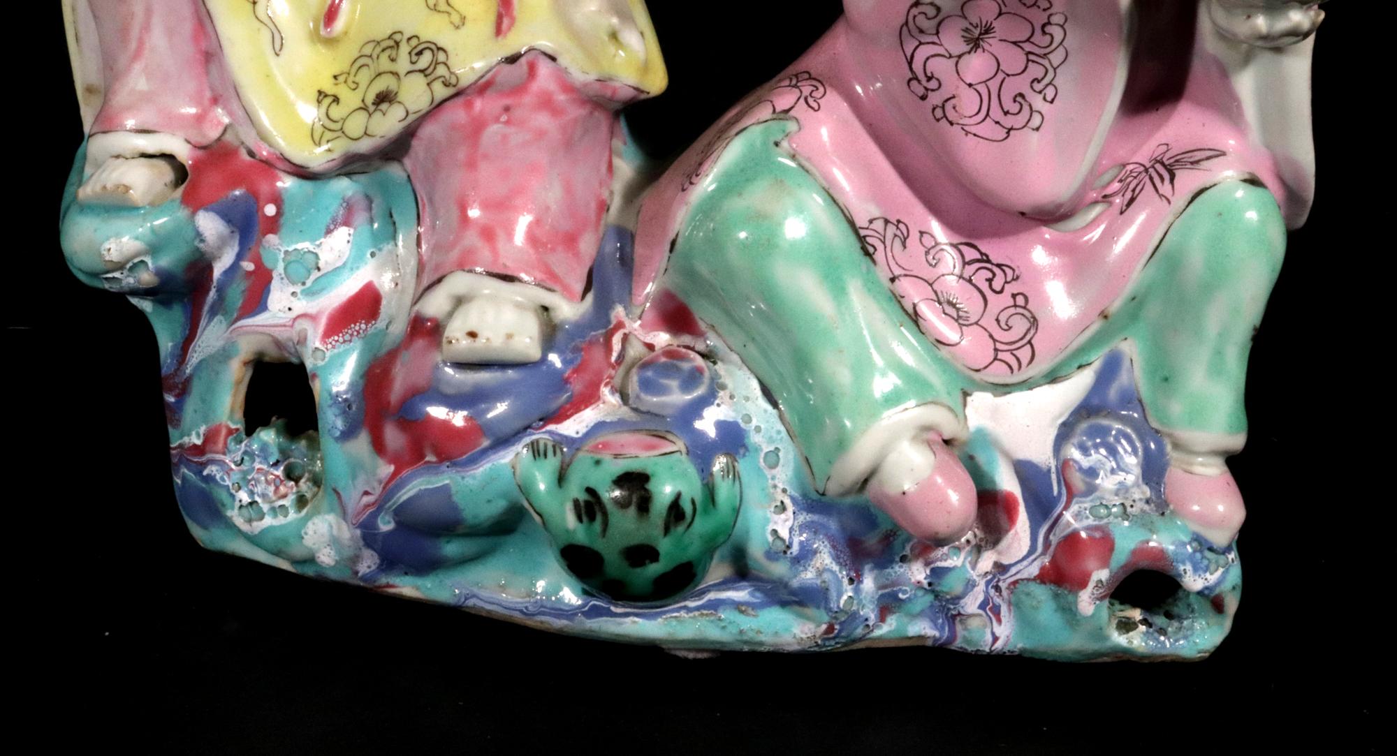 Chinese Export Porcelain Double Boy Figure Group of Hehe Erxian For Sale 5