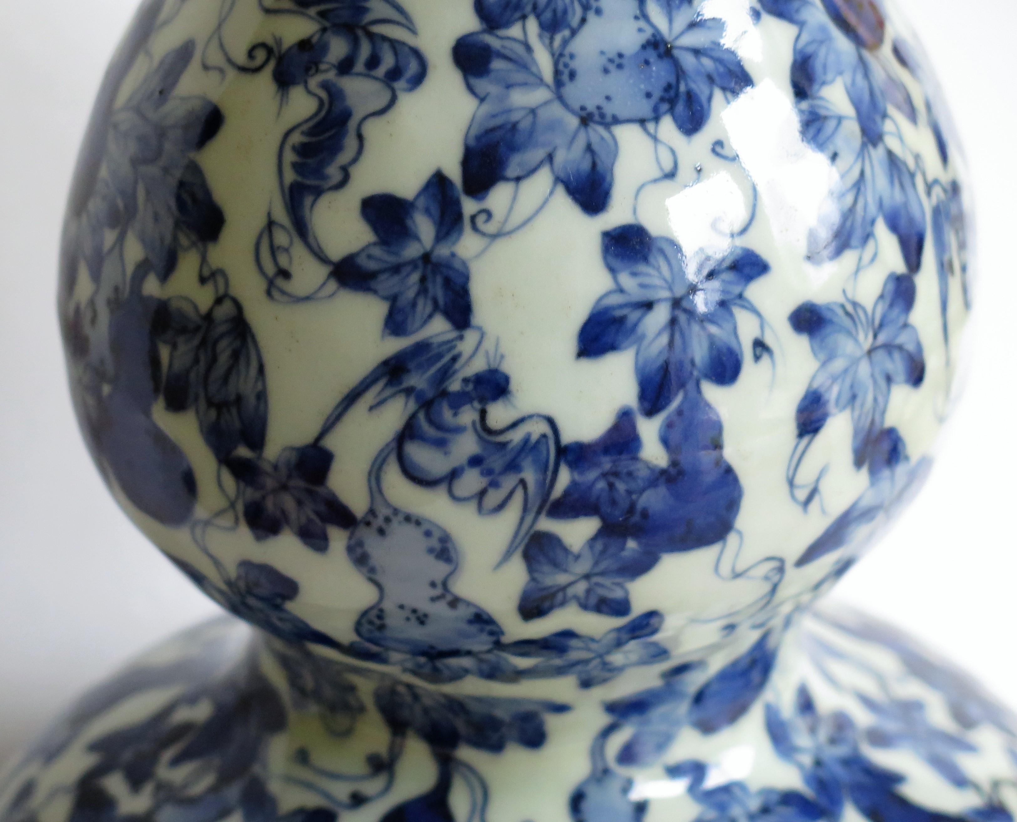 Chinese Export Porcelain Vase Blue & White Hand Painted 34cm tall Mid 19thC Qing 4