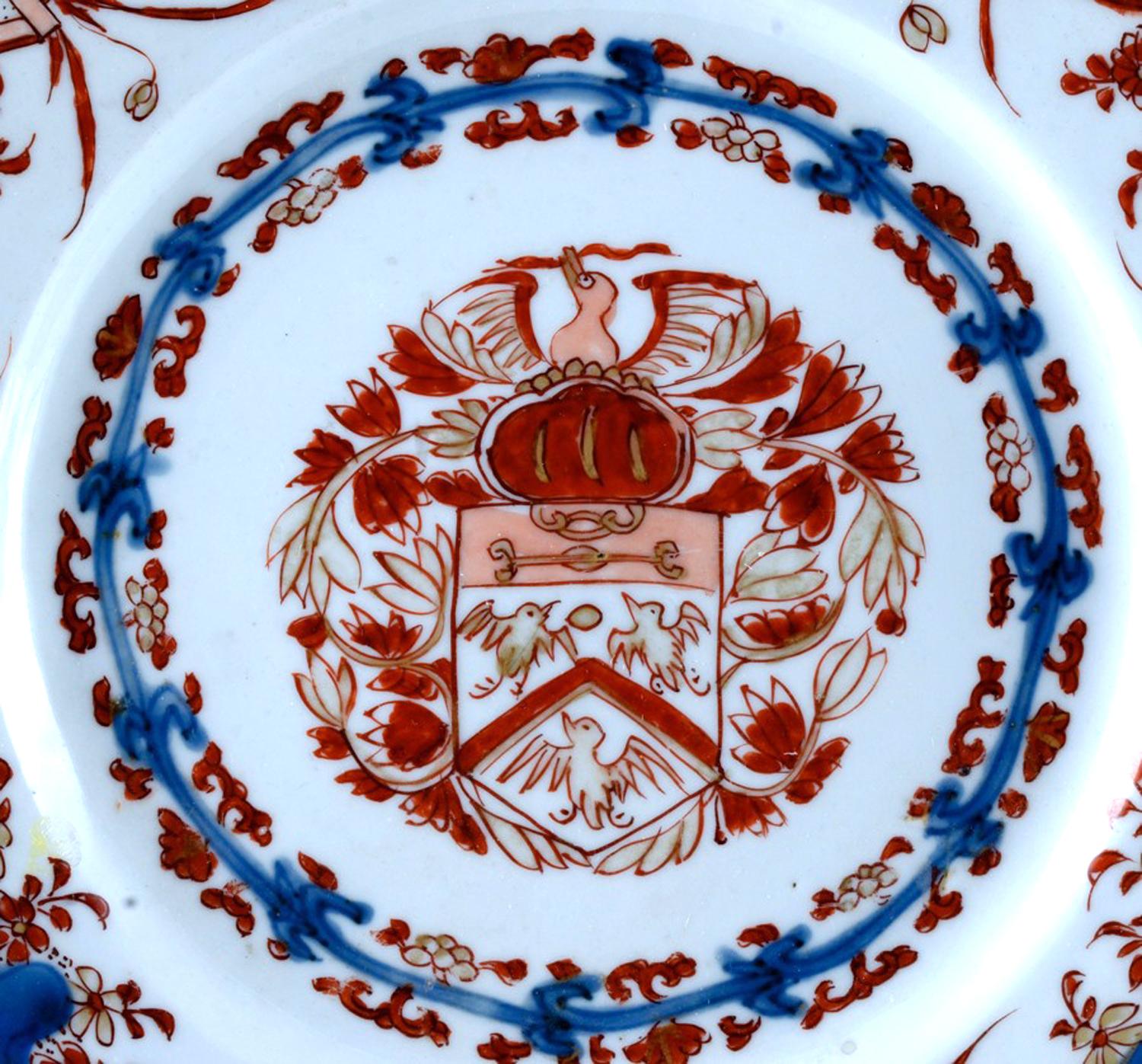 Chinese Export Porcelain Early Armorial Plates, Arms of Van Gellicum, Kangxi For Sale 6