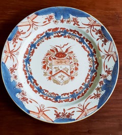 Chinese Export Porcelain Pair of Armorial Plates, Arms of Van Gellicum, Kangxi
