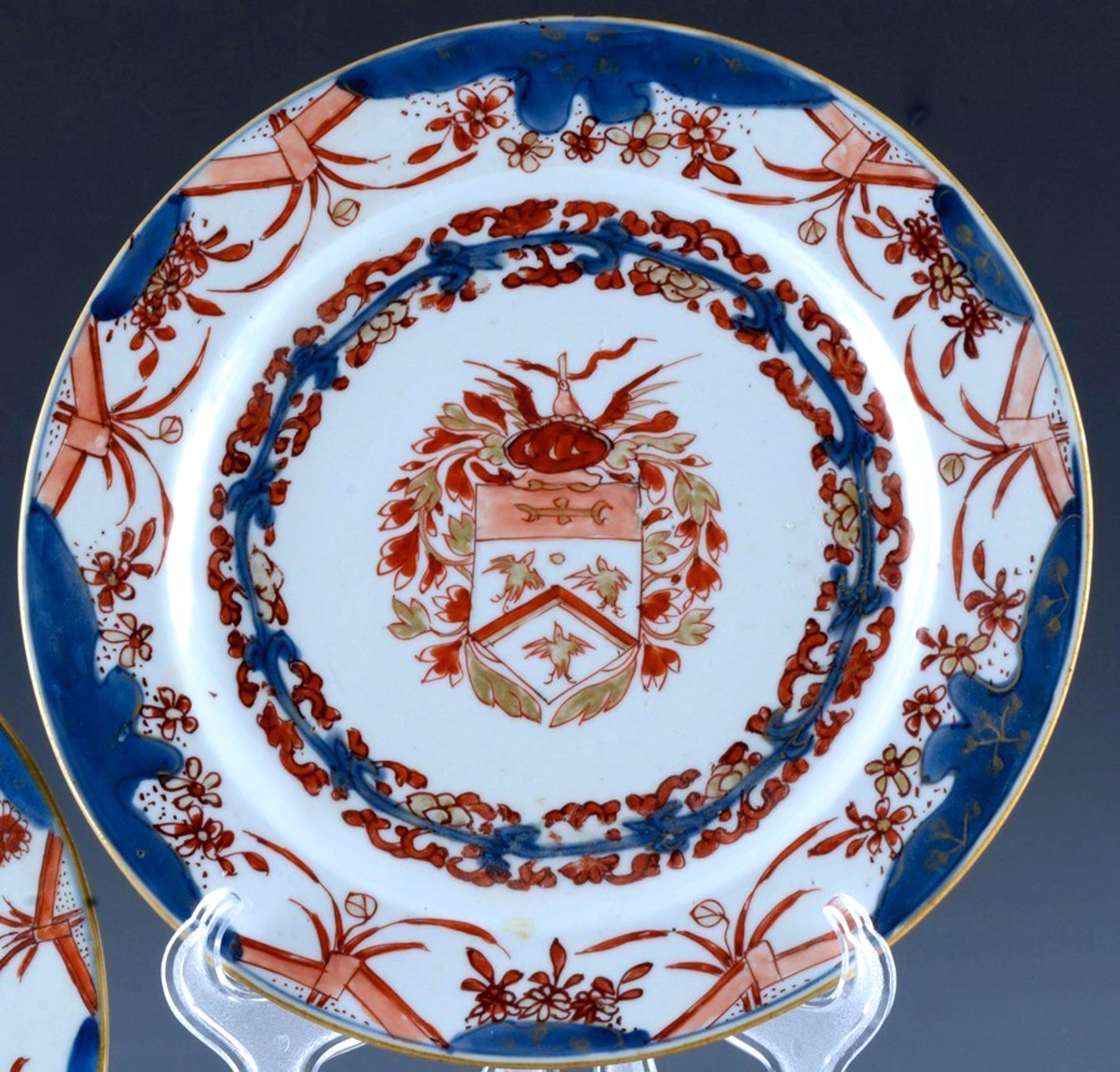Chinese Export Porcelain Early Armorial Plates, Arms of Van Gellicum, Kangxi 5