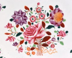 Chinese Export Porcelain Famille Rose Botanical Large Dish