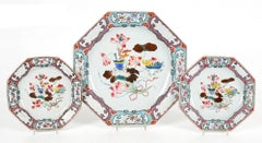 Chinese Export Porcelain Famille Rose Dish and Two Plates